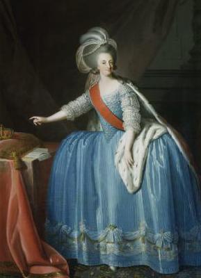 unknow artist Portrait of Queen Maria I of Portugal in an 18th century painting Sweden oil painting art